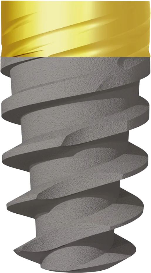 Implant dentar JD Evolution Plus cu guler anodizat, Ø4,3 mm, L8 mm — JDentalCare