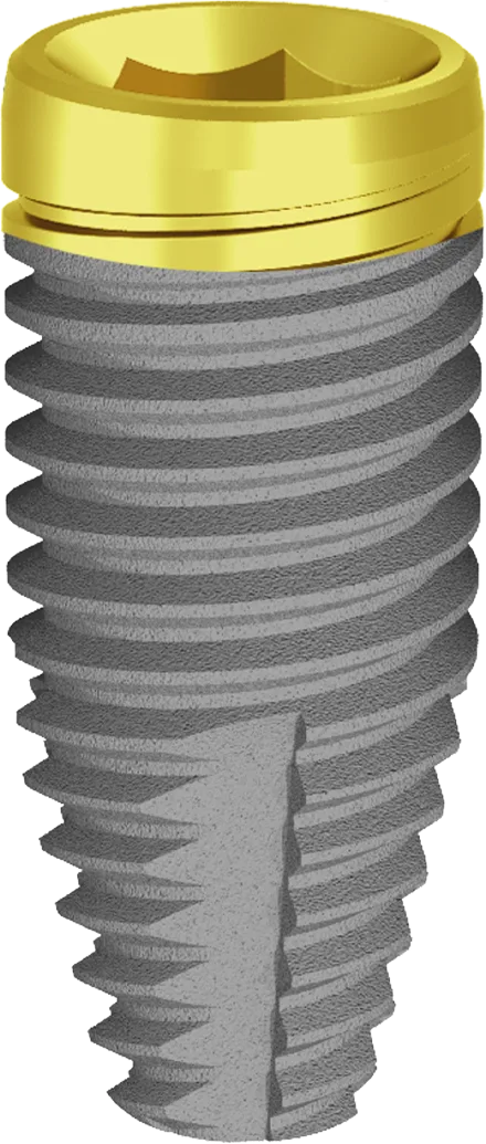 Implant dentar JD Evolution Plus T cu guler anodizat, Ø4,0 mm, L10 mm — JDentalCare